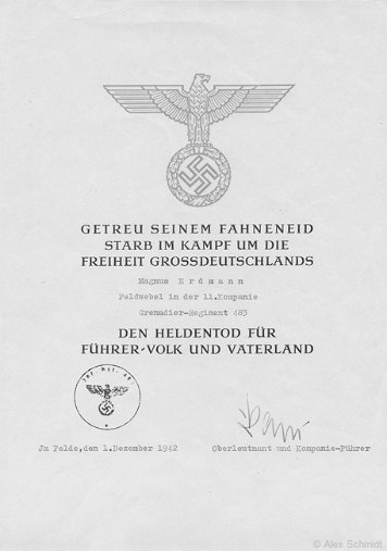 Personalunterlagen Erdmann, Magnus