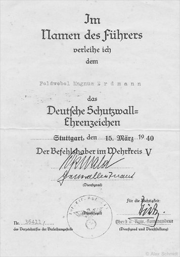 Urkunden und Besitzzeugnisse Erdmann, Magnus
