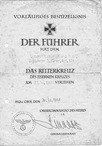Urkunden und Besitzzeugnisse Fuchs, Jacob