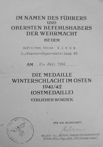 Urkunden und Besitzzeugnisse Klemm, Heinz