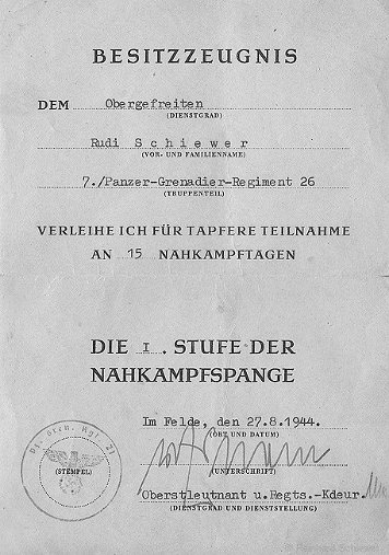 Urkunden und Besitzzeugnisse Schiewer, Rudi