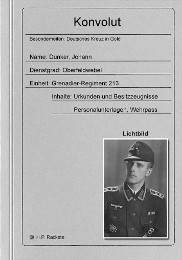 Dunker, Johann Konvolut