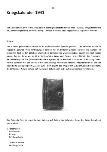 Privatunterlagen Trunte, Max