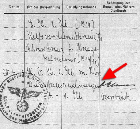 Soldbuch-Einträge