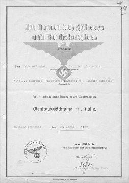 Verleihungsurkunde HE 1