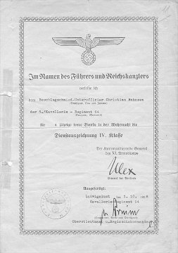 Verleihungsurkunde HE 5