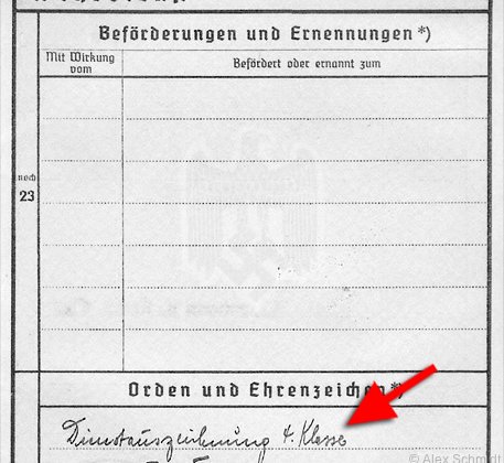 Wehrpass-Einträge