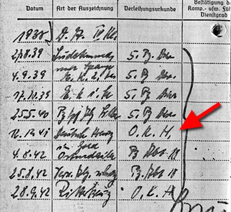 Soldbuch-Einträge