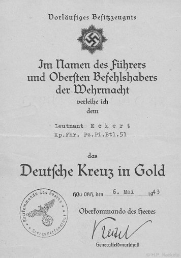 Deutsches Kreuz in Gold Heer