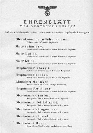 1. März 1942 Ehrenblatt des Deutschen Heeres