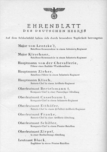8. Februar 1942 Ehrenblatt des Deutschen Heeres