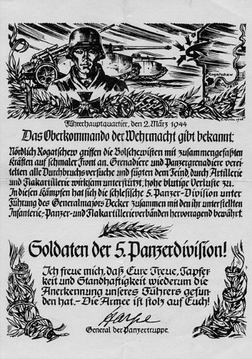 Namensnennung im Wehrmachtbericht Heer