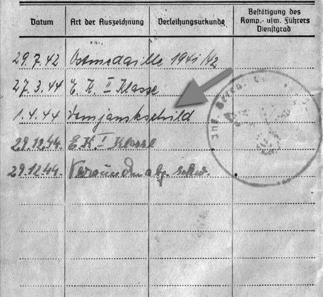 Soldbuch-Einträge