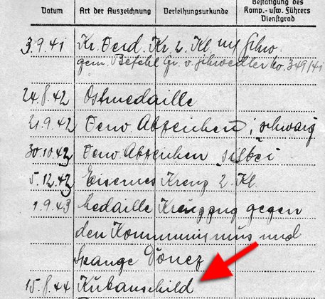 Soldbuch-Einträge