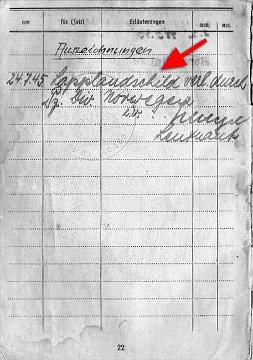 Soldbuch-Eintrag HE 1