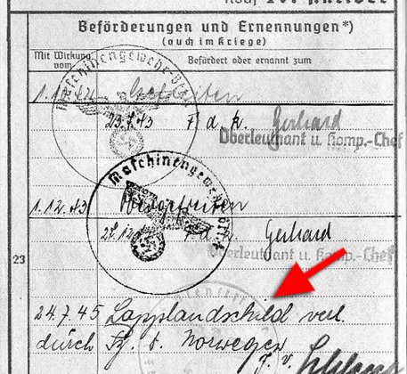 Wehrpass-Einträge