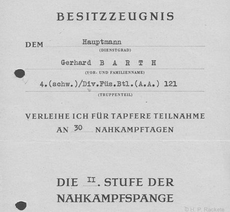 Nahkampfspange in Silber
