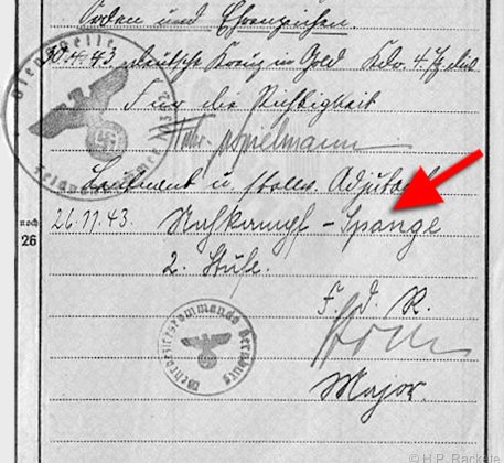 Wehrpass-Einträge