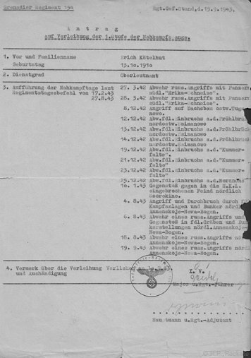 Verleihungsanträge Nahkampfspange in Bronze