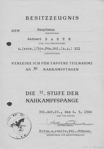 Nahkampfspange in Silber Heer