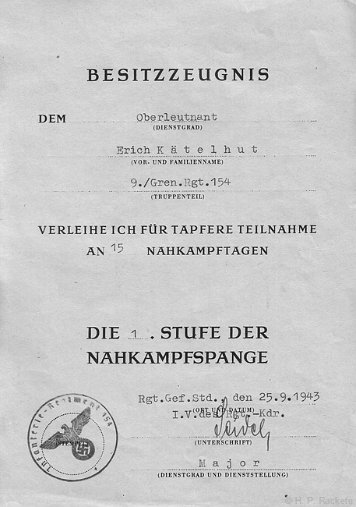 Nahkampfspange in Bronze Heer