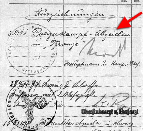 Soldbuch-Einträge
