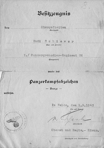 Panzer-Kampfabzeichen in Bronze Heer