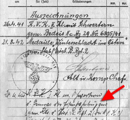 Soldbuch-Einträge