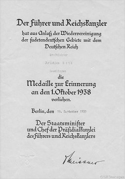 Verleihungsurkunde HE 1
