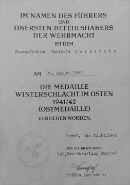 Verleihungsurkunde HE 7