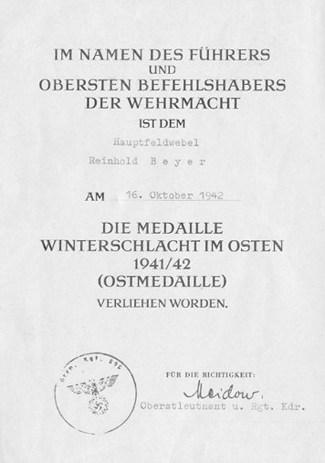 Medaille Winterschlacht im Osten 1941-42 Heer