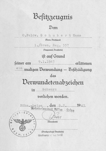 Verwundeten-Abzeichen 1939 in Schwarz Heer
