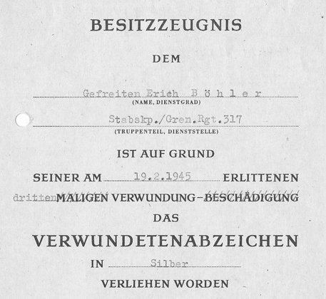 Verwundeten-Abzeichen 1939 in Silber