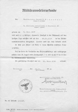 Militäranwärterurkunde HE 1