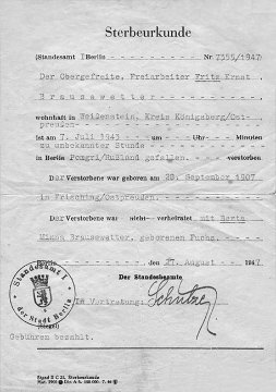 Sterbeurkunde HE 4